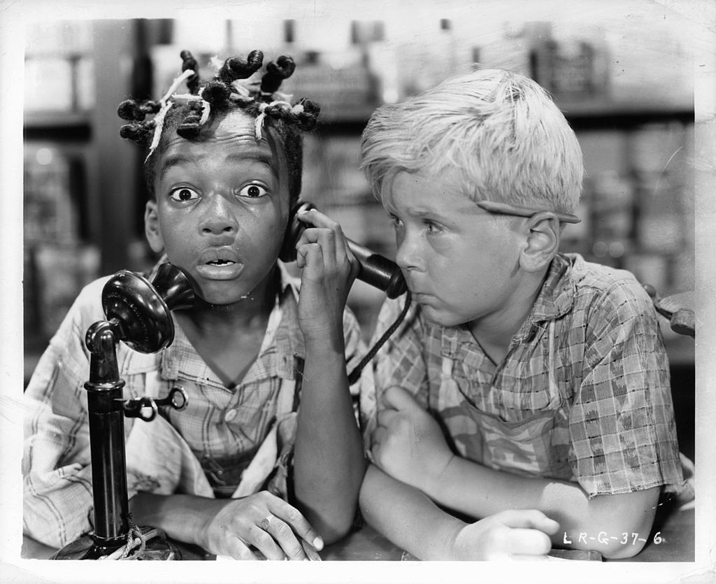Allen 'Farina' Hoskins on phone with Jackie Cooper