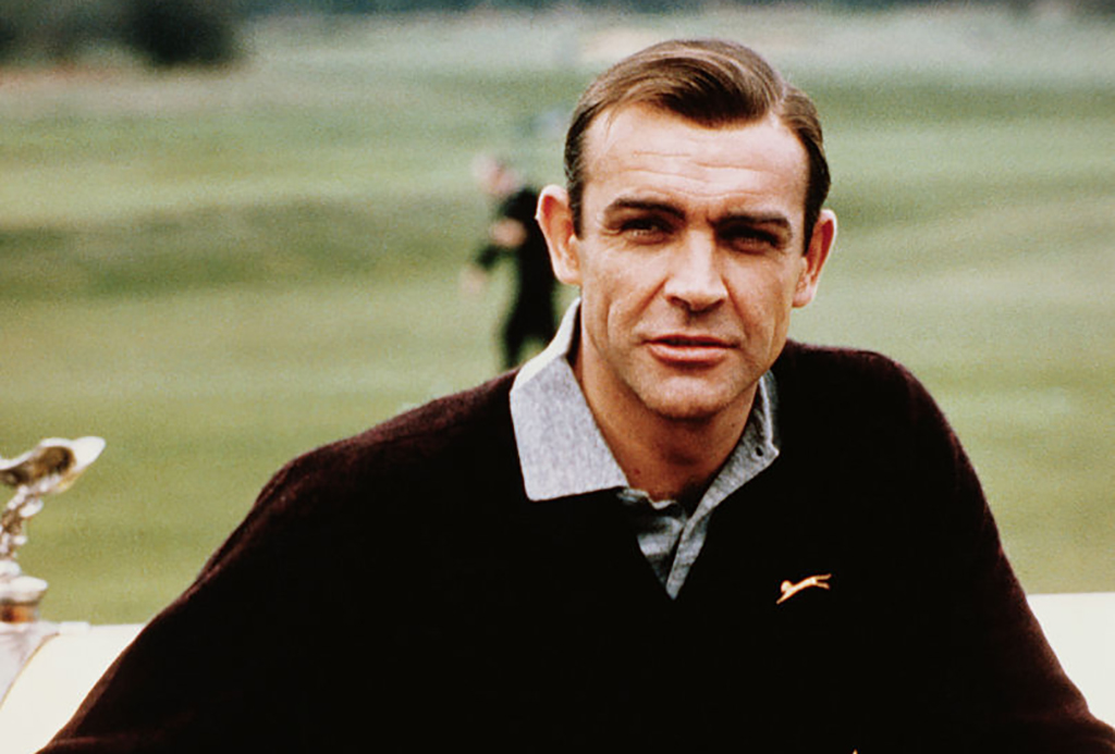 Close up of Sean Connery in Goldfinger