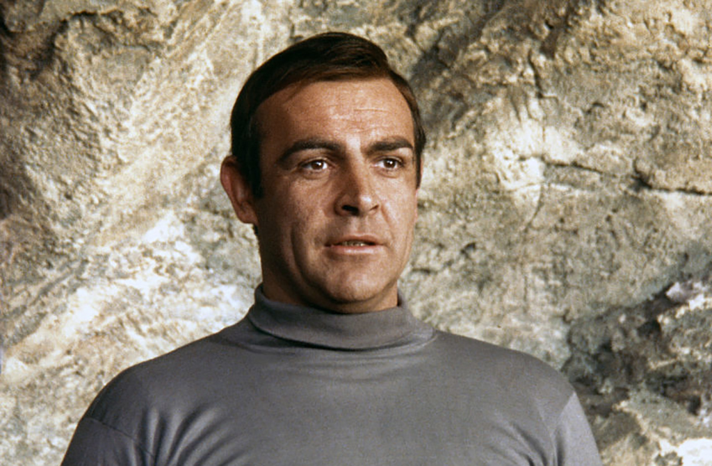 Close up of Connery on the set of You Only Live Twice