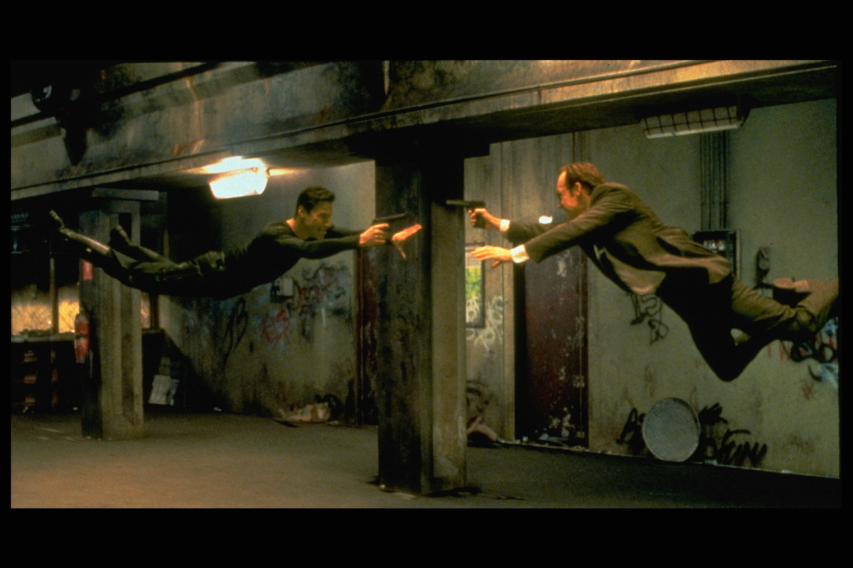 The Matrix 1999 Keanu Reeves and Hugo Weaving