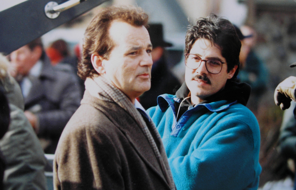 Bill Murray and director Harold Ramis behind the scenes of Groundhog Day