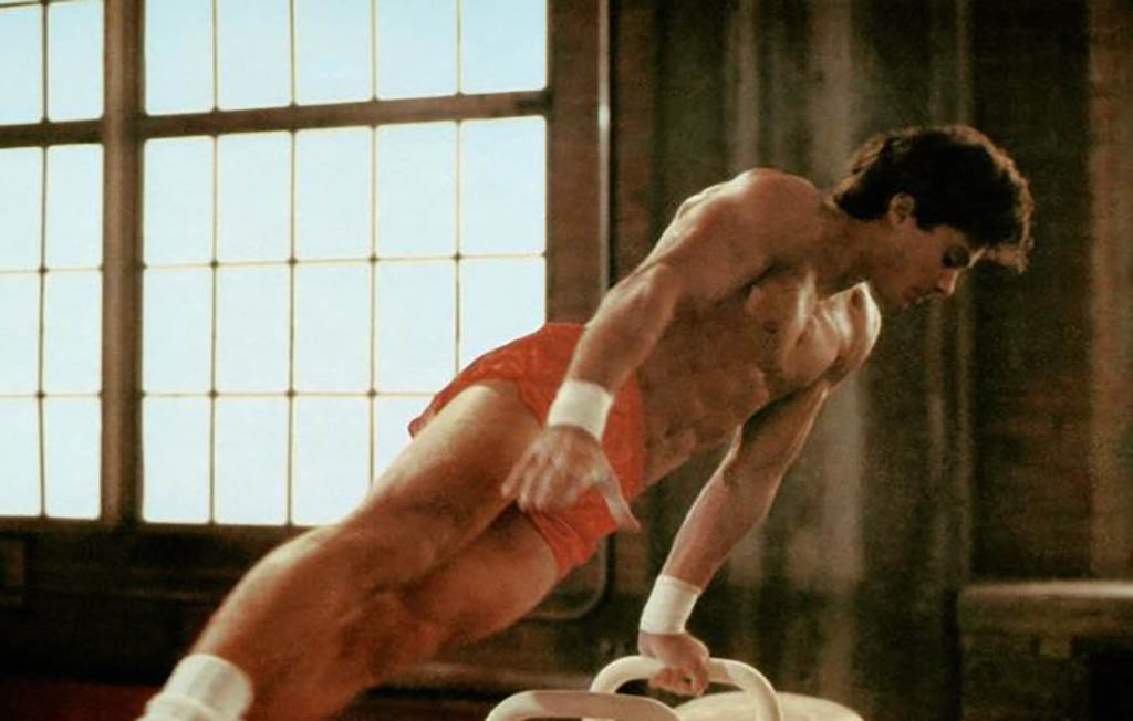 Performing gymnastics 