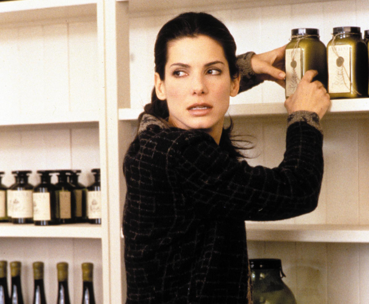 In Practical Magic, Sally (Sandra Bullock) stacks oils in her shop