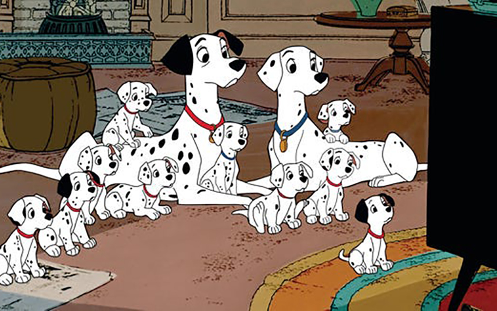 Dogs watching TV