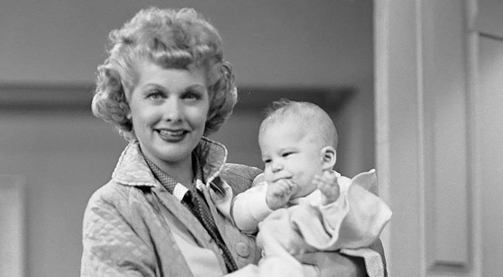 Lucy with a baby