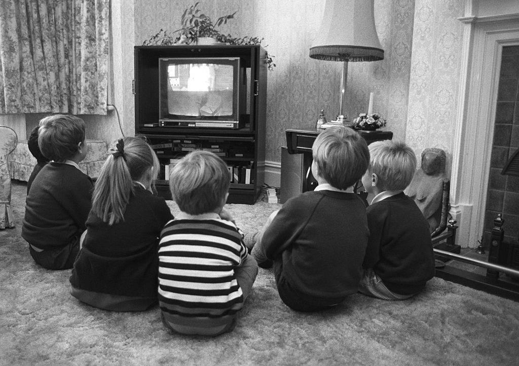 Children watching TV