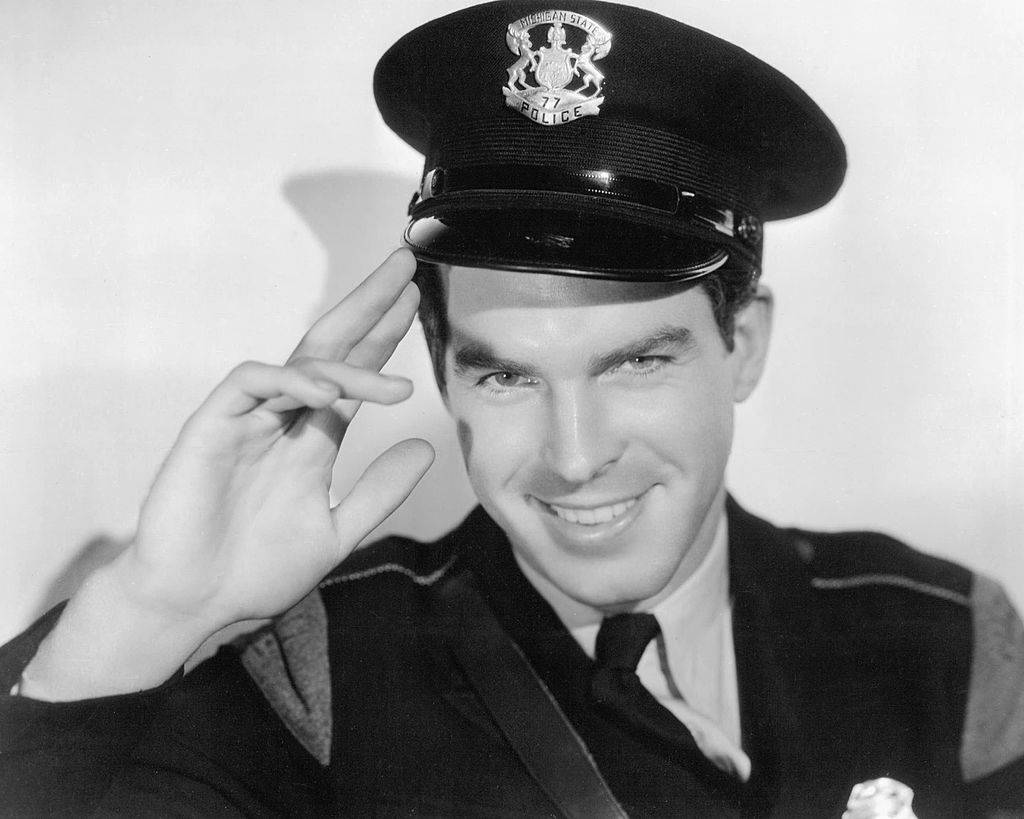 MacMurray in a police uniform