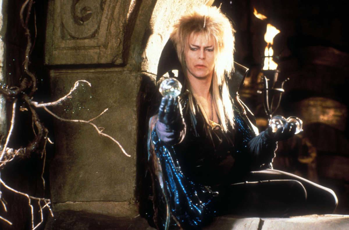 David Bowie poses as Jareth in Labyrinth.