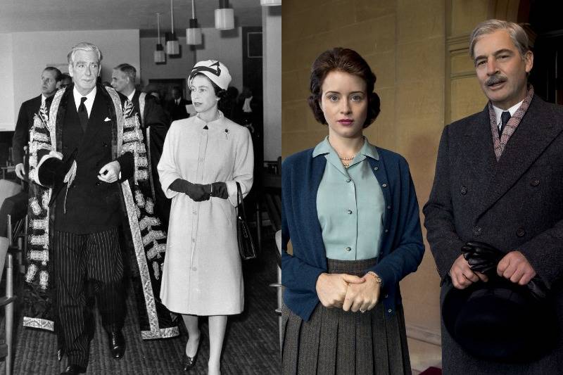 prime minister anthony eden and the queen in real life and on screen