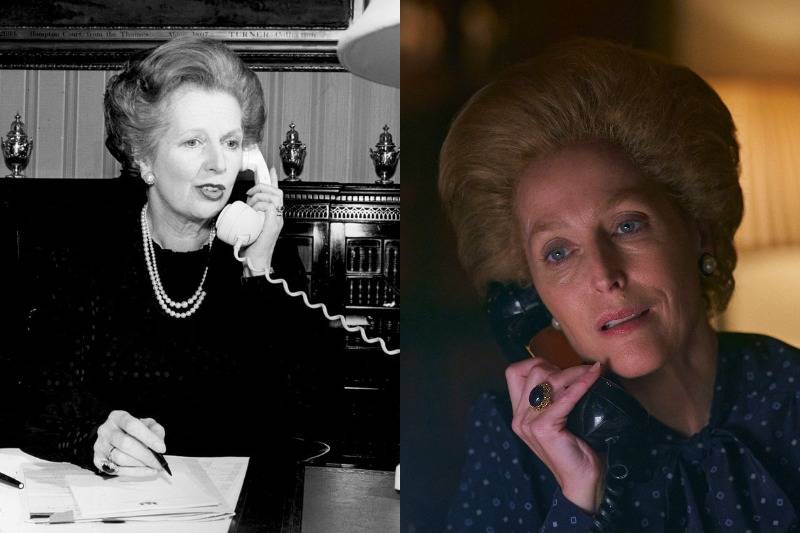 prime minister margaret thatcher talking on the phone