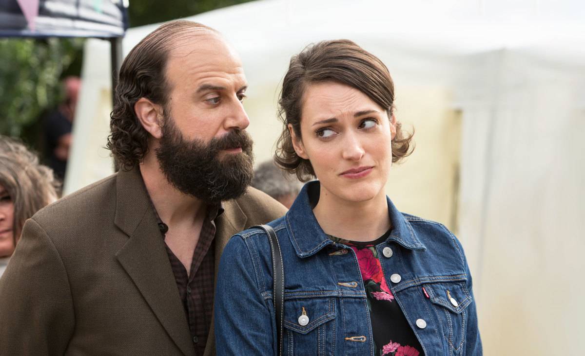 Brett Gelman and Phoebe Waller-Bridge acting on fleabag