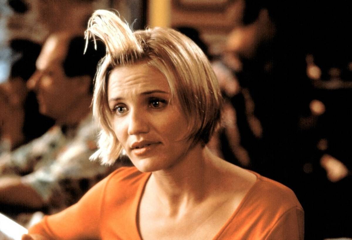 Cameron Diaz with her hair sticking up in there's something about mary