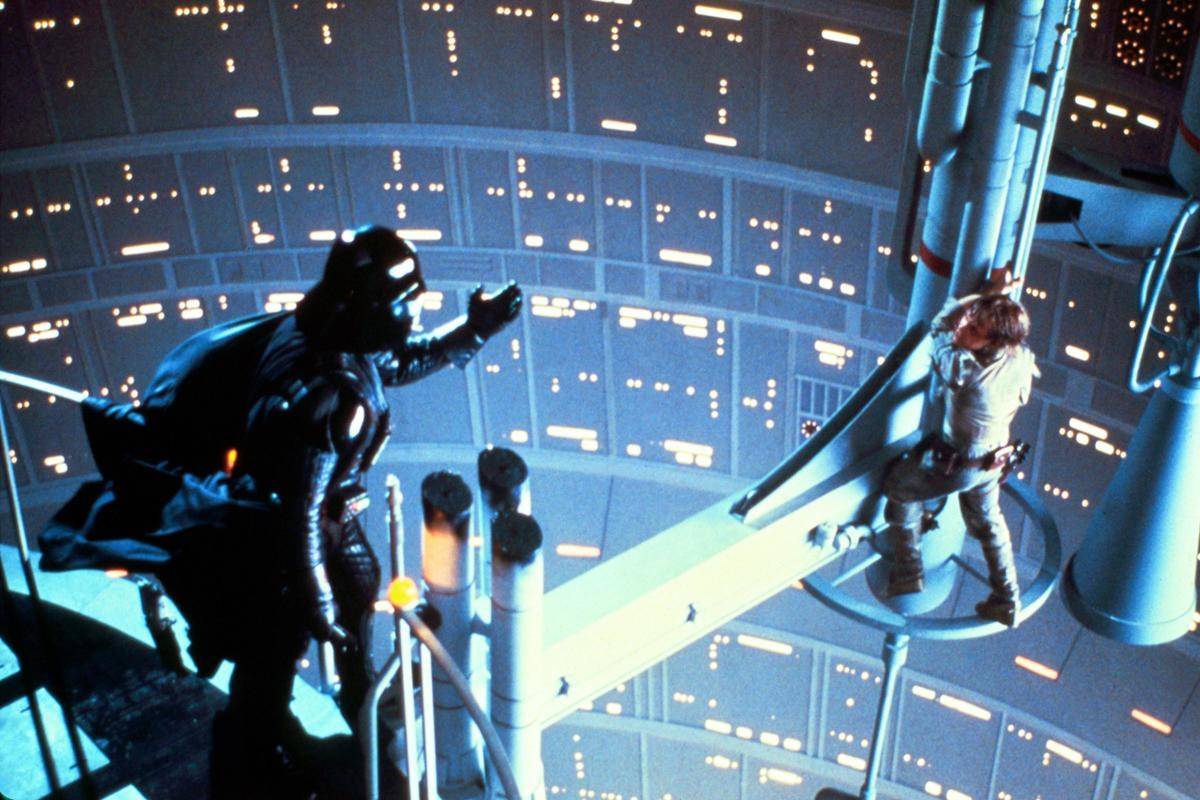 Darth Vader and Luke Skywalker in big reveal scene from The Empire Strikes Back