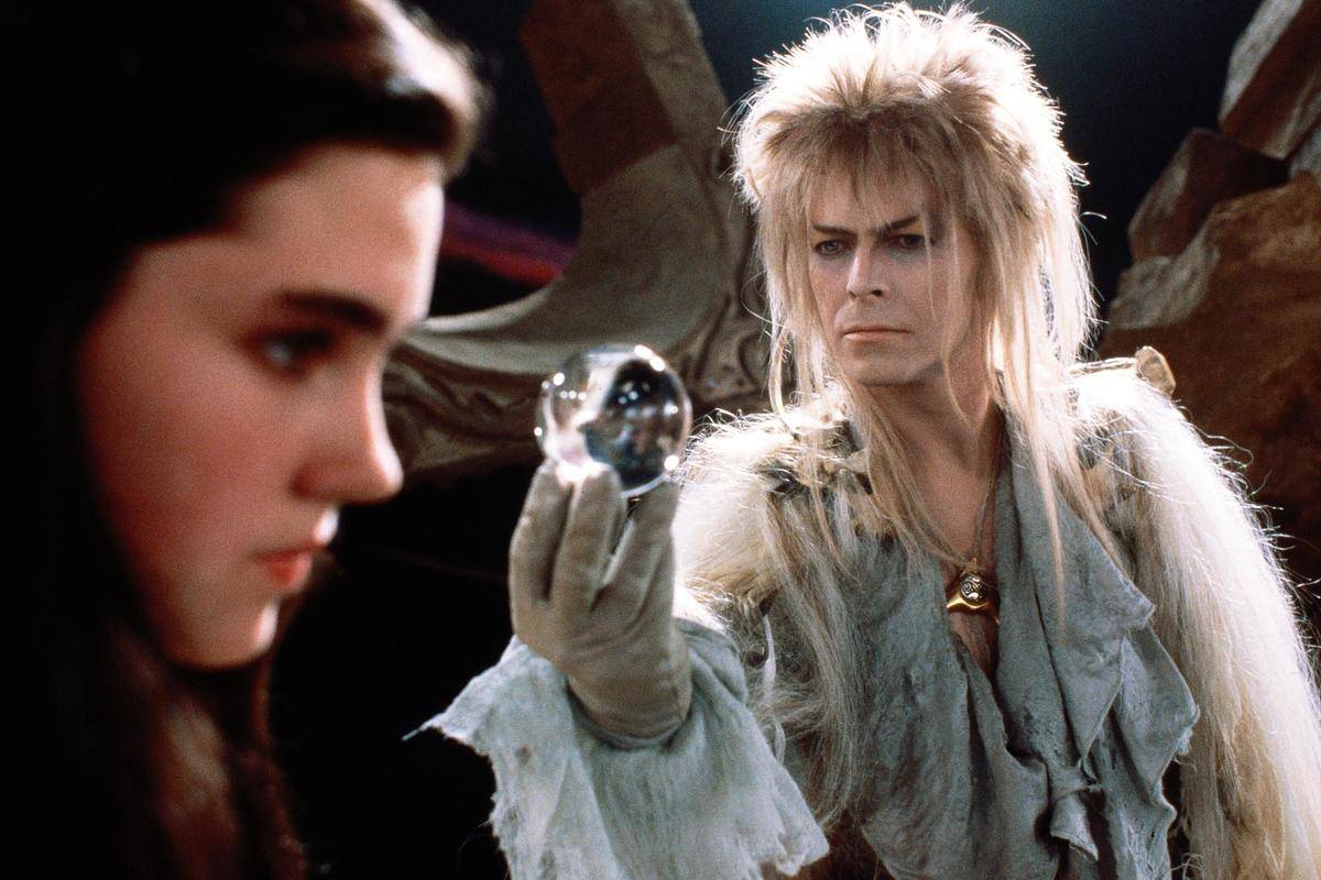 David Bowie and Jennifer Connelly in character for Labrynth