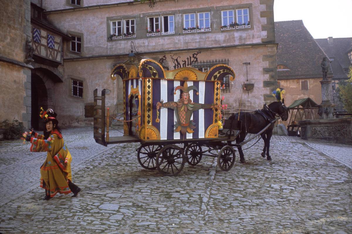 The child catcher and his wagon in Chitty Chitty bang bang 