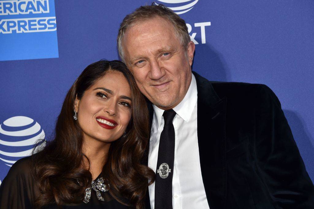 Hayek with husband Francois-Henri Pinault in 2020
