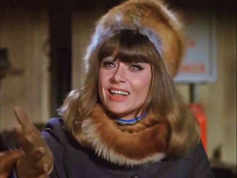 Nita Talbot on set in scene from Hogan's Heroes