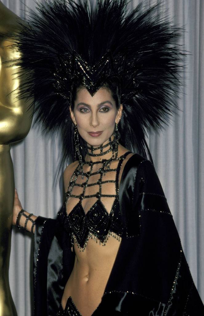 cher in a headdress