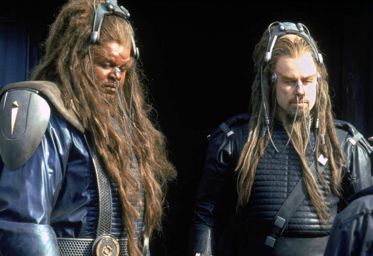 John Travolta and Forest Whitaker as Terl and Ker in Battlefield Earth