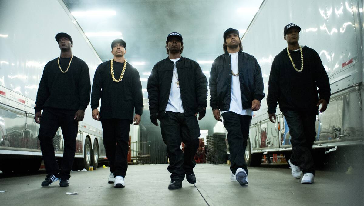 five men walking in straight outta compton