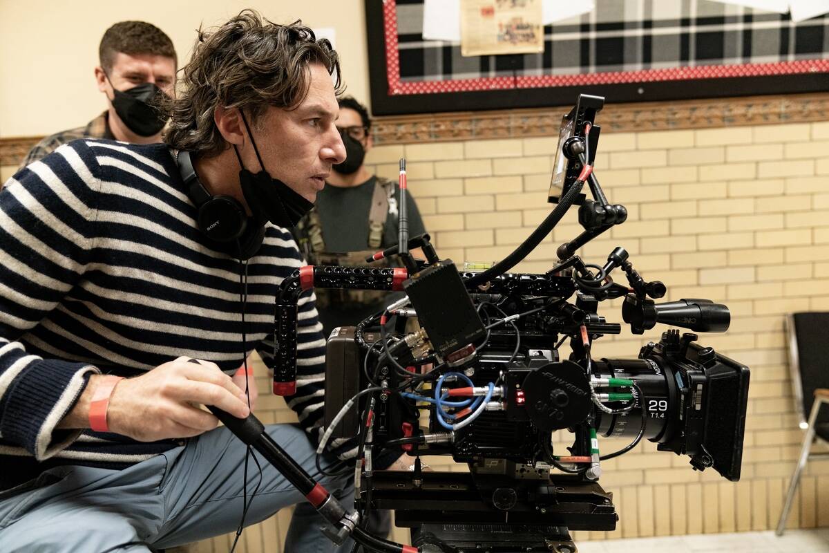 zach braff operating a camera