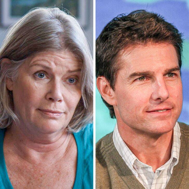 split image of tom cruise and kelly mcgillis now