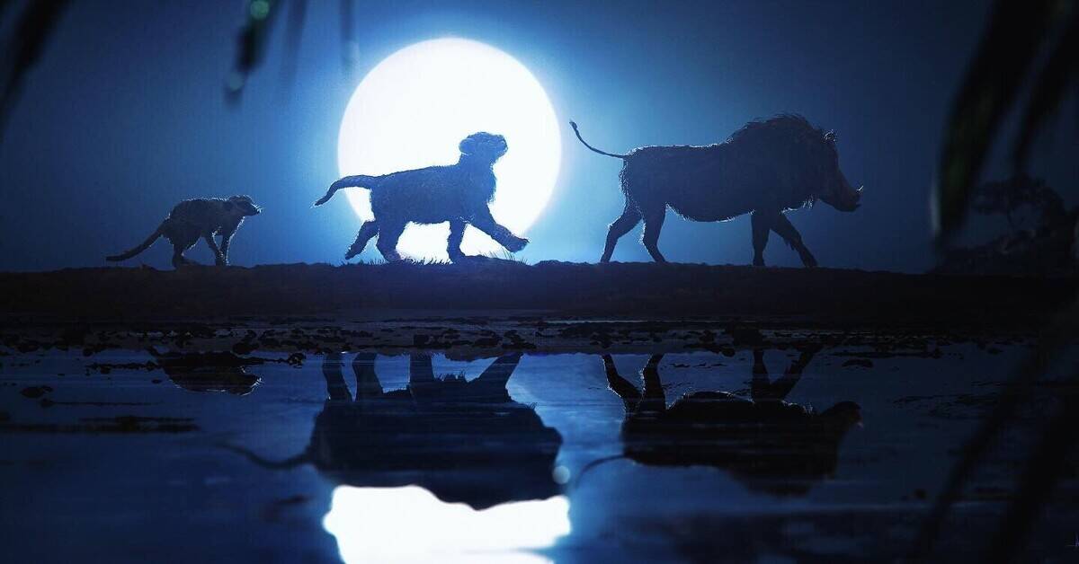 animals walking at night