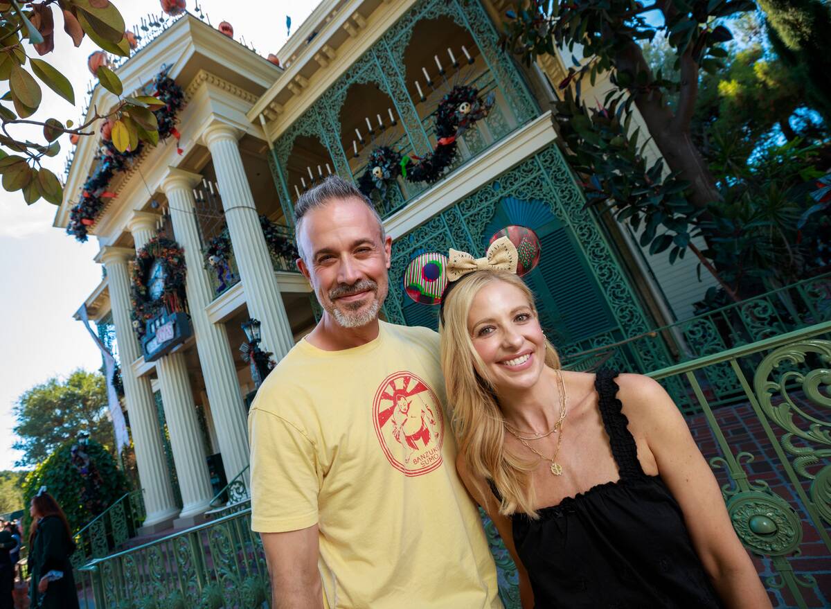 Sarah Michelle Gellar and Freddie Prinze Jr. Enjoy Haunted Mansion Holiday at the Disneyland Resort