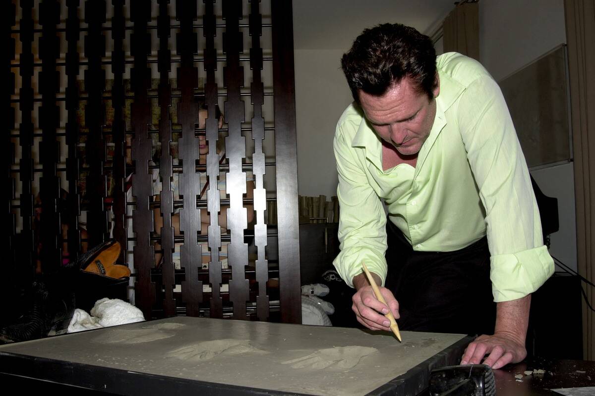 Michael Madsen Leaves His Handprint and Boot Print at Hollywood's Legendary Roosevelt Hotel